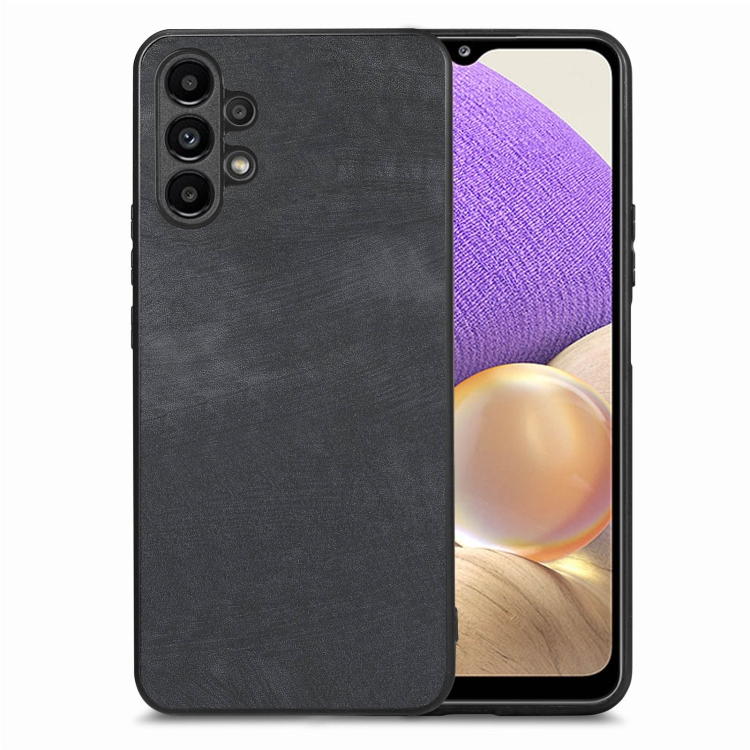 

For Samsung Galaxy A32 5G Vintage Leather PC Back Cover Phone Case(Black)