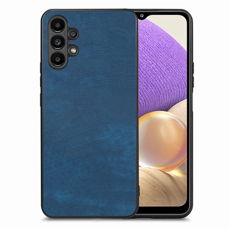 

For Samsung Galaxy A32 5G Vintage Leather PC Back Cover Phone Case(Blue)