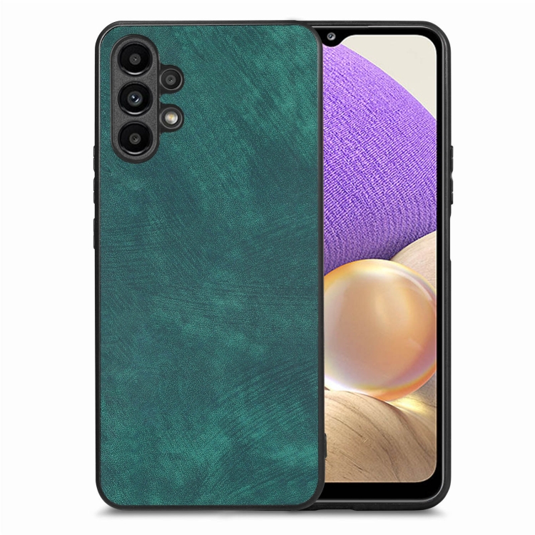 

For Samsung Galaxy A32 5G Vintage Leather PC Back Cover Phone Case(Green)