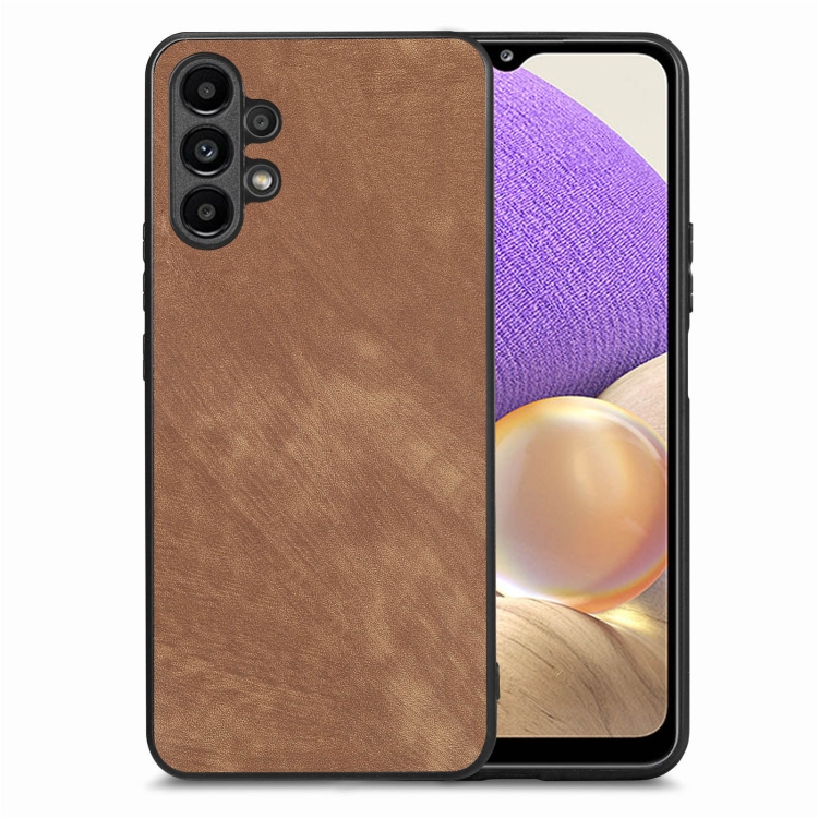 

For Samsung Galaxy A32 5G Vintage Leather PC Back Cover Phone Case(Brown)