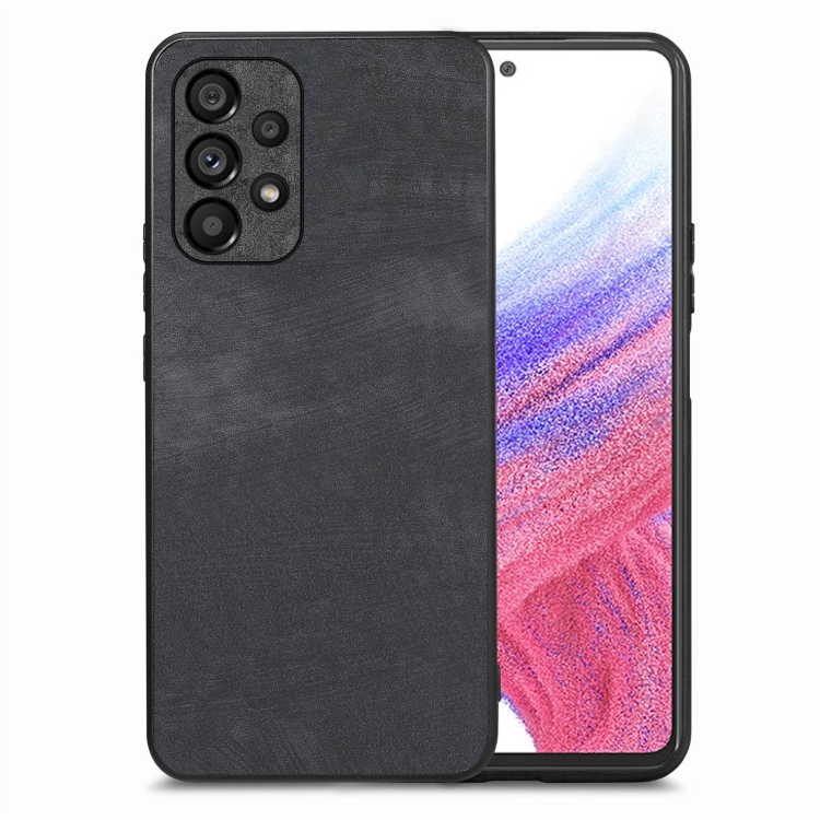 

For Samsung Galaxy A53 Vintage Leather PC Back Cover Phone Case(Black)