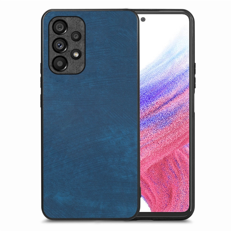 

For Samsung Galaxy A53 Vintage Leather PC Back Cover Phone Case(Blue)