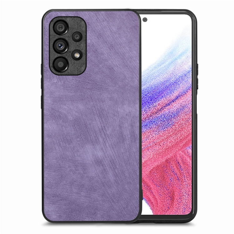 

For Samsung Galaxy A53 Vintage Leather PC Back Cover Phone Case(Purple)
