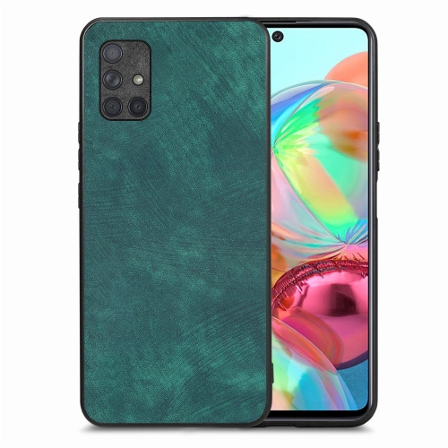 

For Samsung Galaxy A71 5G Vintage Leather PC Back Cover Phone Case(Green)