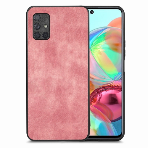 

For Samsung Galaxy A71 4G Vintage Leather PC Back Cover Phone Case(Pink)