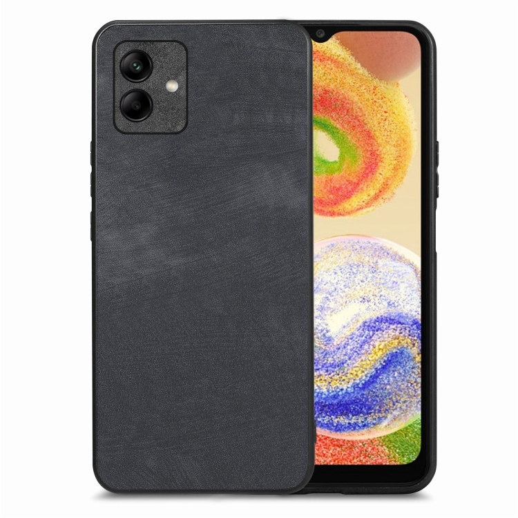 

For Samsung Galaxy A04 4G Vintage Leather PC Back Cover Phone Case(Black)