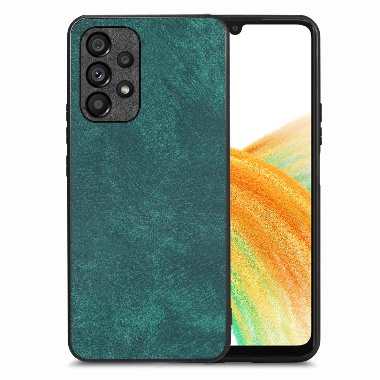 

For Samsung Galaxy A33 5G Vintage Leather PC Back Cover Phone Case(Green)