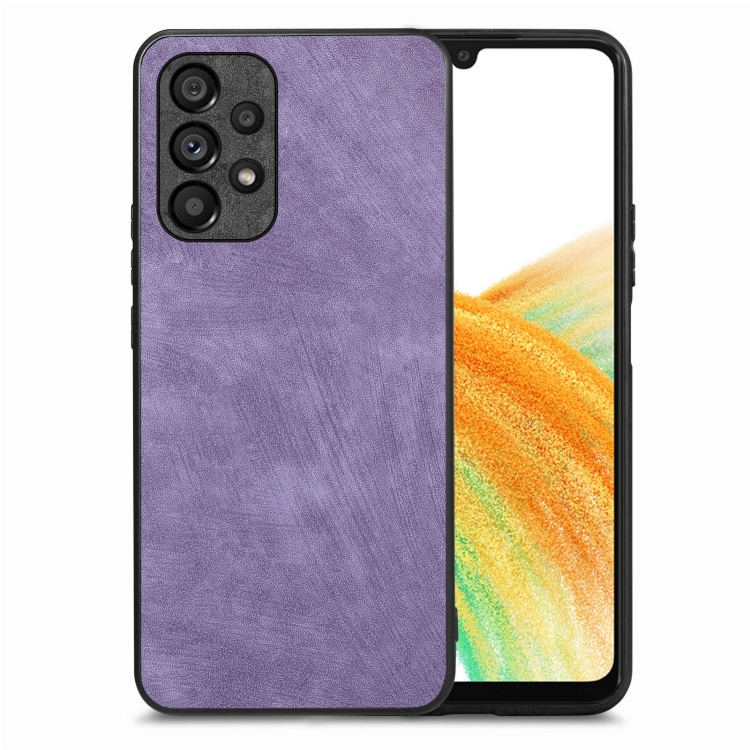 

For Samsung Galaxy A33 5G Vintage Leather PC Back Cover Phone Case(Purple)
