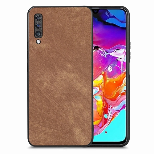 

For Samsung Galaxy A70/A70S Vintage Leather PC Back Cover Phone Case(Brown)