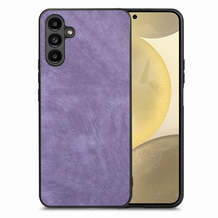 

For Samsung Galaxy S24 5G Vintage Leather PC Back Cover Phone Case(Purple)