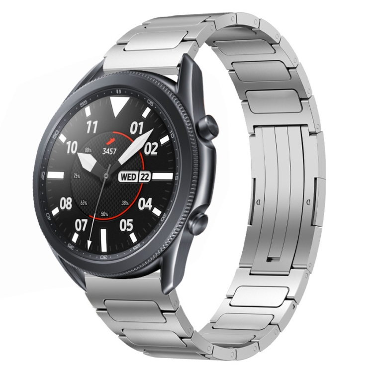 

For Samsung Galaxy Watch3 45mm 22mm I-Shaped Titanium Alloy Watch Band(Sliver)