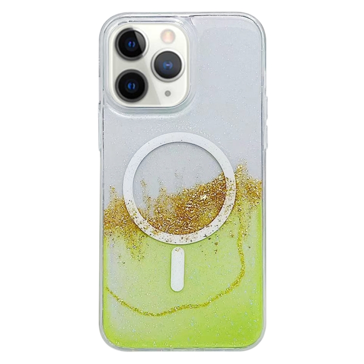 

For iPhone 11 Pro Max MagSafe Gilding Hybrid Clear TPU Phone Case(Green)