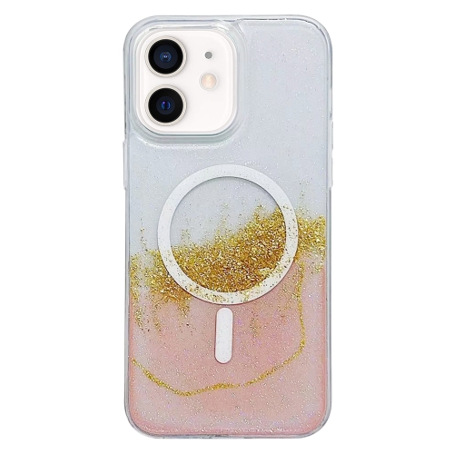 

For iPhone 11 MagSafe Gilding Hybrid Clear TPU Phone Case(Pink)