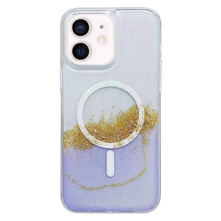 

For iPhone 11 MagSafe Gilding Hybrid Clear TPU Phone Case(Purple)