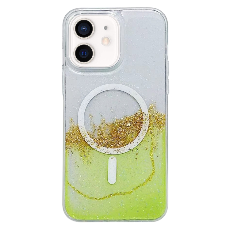 

For iPhone 11 MagSafe Gilding Hybrid Clear TPU Phone Case(Green)