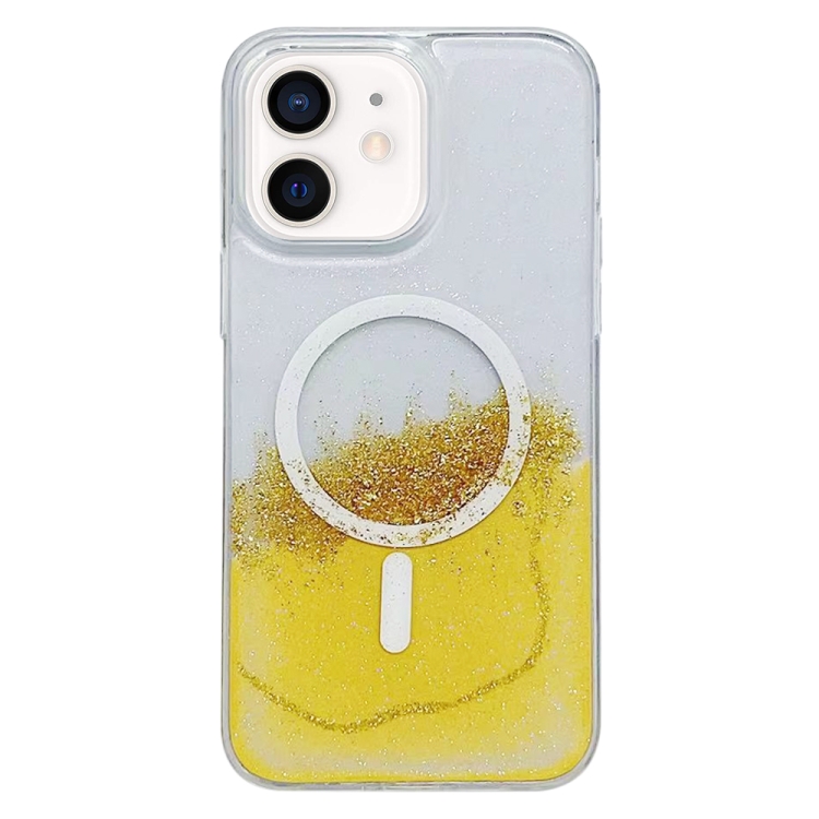 

For iPhone 11 MagSafe Gilding Hybrid Clear TPU Phone Case(Yellow)
