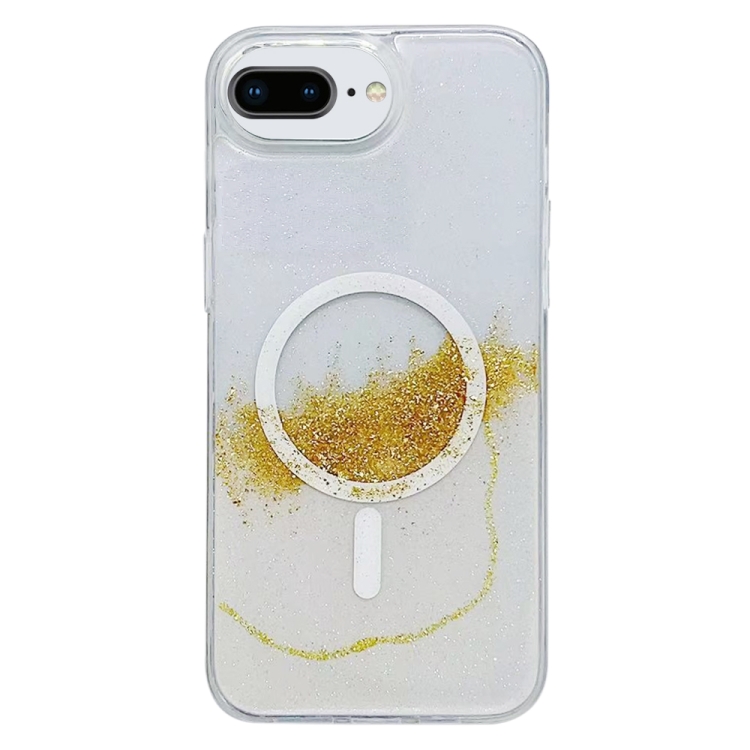 

For iPhone 7 Plus / 8 Plus MagSafe Gilding Hybrid Clear TPU Phone Case(White)