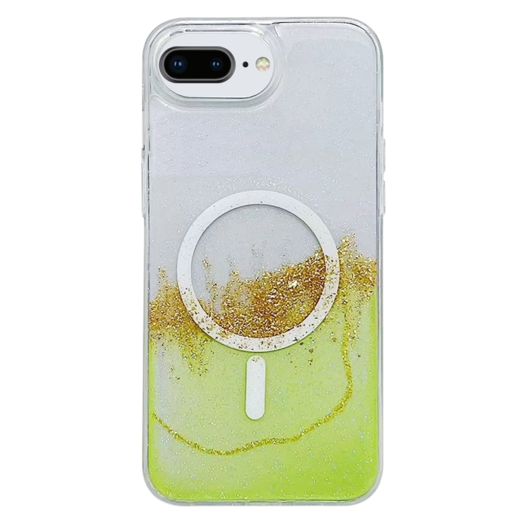 

For iPhone 7 Plus / 8 Plus MagSafe Gilding Hybrid Clear TPU Phone Case(Green)