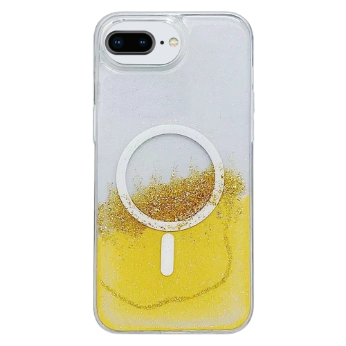 

For iPhone 7 Plus / 8 Plus MagSafe Gilding Hybrid Clear TPU Phone Case(Yellow)