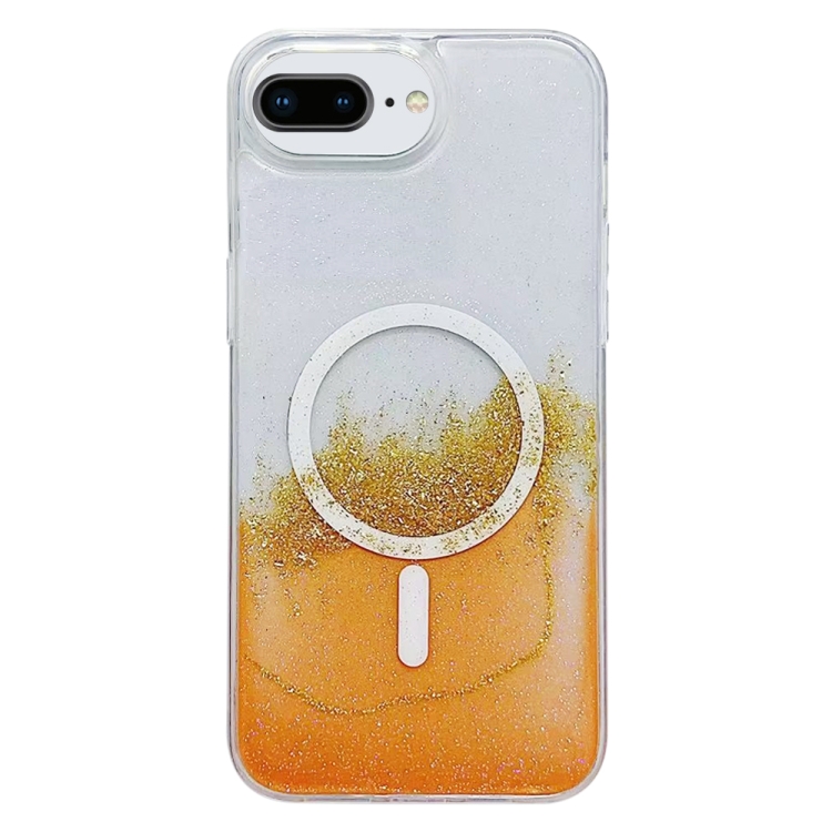 

For iPhone 7 Plus / 8 Plus MagSafe Gilding Hybrid Clear TPU Phone Case(Orange)