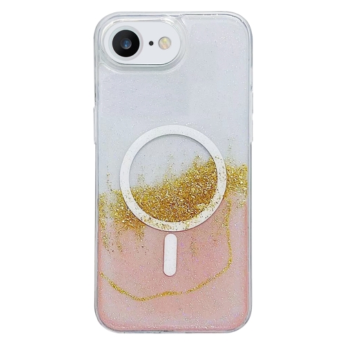 

For iPhone 7 / 8 / SE 2022 / 2020 Gilding MagSafe Hybrid Clear TPU Phone Case(Pink)