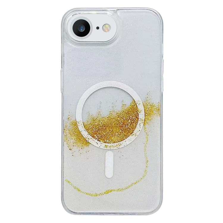 

For iPhone 7 / 8 / SE 2022 / 2020 MagSafe Gilding Hybrid Clear TPU Phone Case(White)