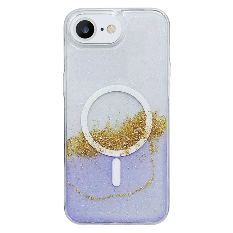 

For iPhone 7 / 8 / SE 2022 / 2020 MagSafe Gilding Hybrid Clear TPU Phone Case(Purple)