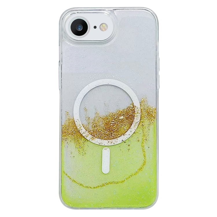 

For iPhone 7 / 8 / SE 2022 / 2020 MagSafe Gilding Hybrid Clear TPU Phone Case(Green)