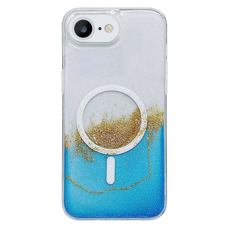 

For iPhone 7 / 8 / SE 2022 / 2020 MagSafe Gilding Hybrid Clear TPU Phone Case(Blue)