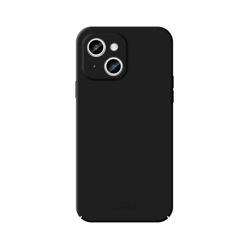For iPhone 15 MOFI Qin Series Skin Feel All-inclusive Silicone Phone Case(Black) for iphone 13 pro skin feel leather magsafe magnetic phone case grey