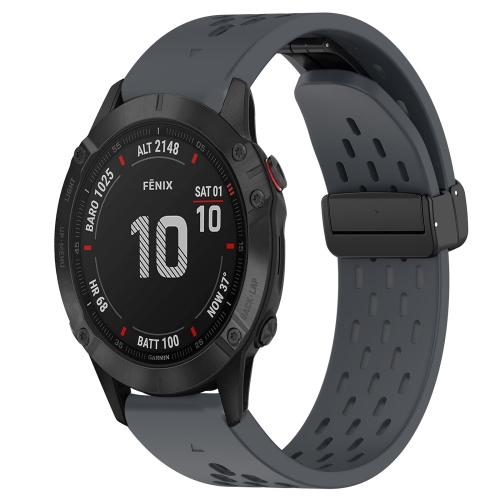 Pour Garmin Fenix 6 Pro GPS Bracelet de montre en silicone avec trou de  boucle pliable