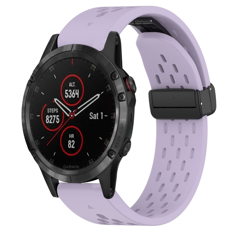 Para Garmin Fenix Correa de reloj de silicona con orificio y