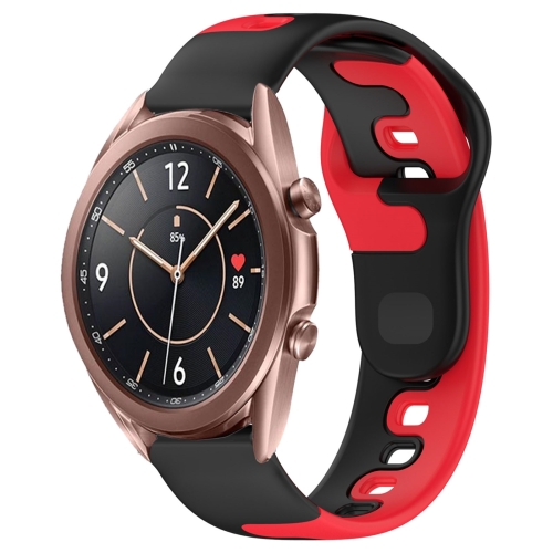 For Samsung Galaxy Watch3 41mm 20mm Double Color Silicone Watch Band(Black+Red) спрей l oreal vitamino color 10 1 190мл