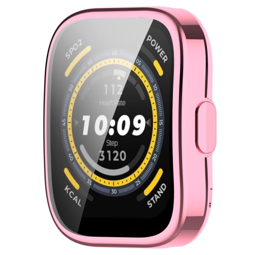 for amazfit bip 5 all inclusive tpu protective case pink For Amazfit Bip 5 All-Inclusive TPU Protective Case(Pink)