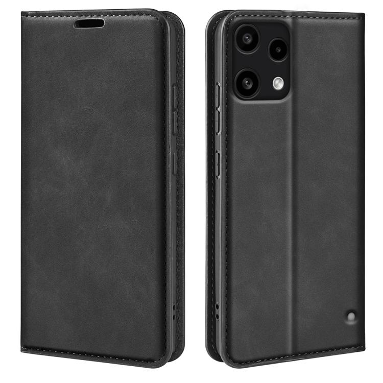 

For Nothing Phone 3a Lite Retro-skin Magnetic Suction Leather Phone Case(Black)