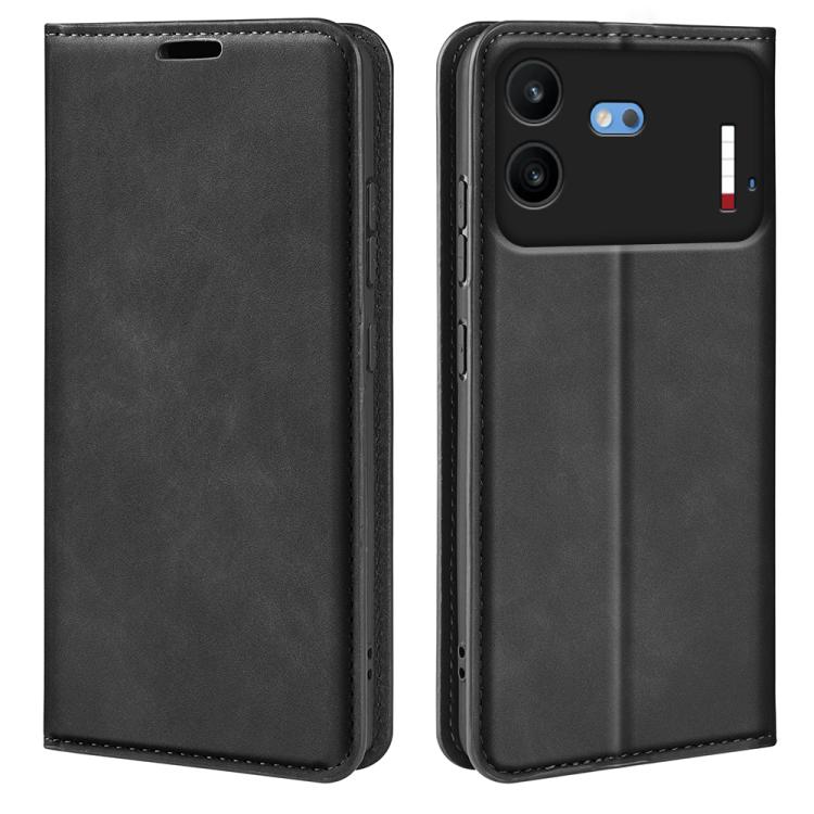 For Nothing Phone 4b Retro-skin  Magnetic Suction Leather Phone Case(Black)