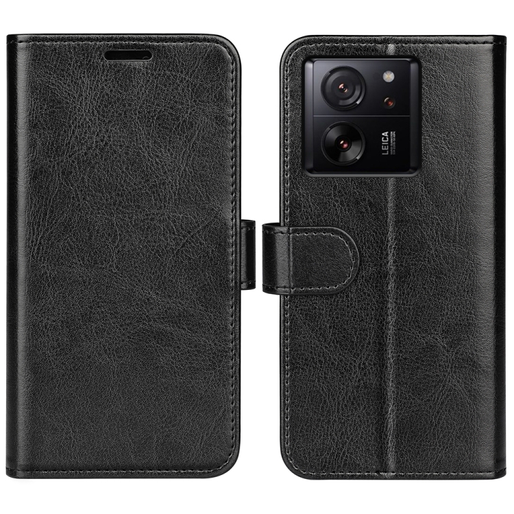 

For Xiaomi 13T R64 Texture Horizontal Flip Leather Phone Case(Black)