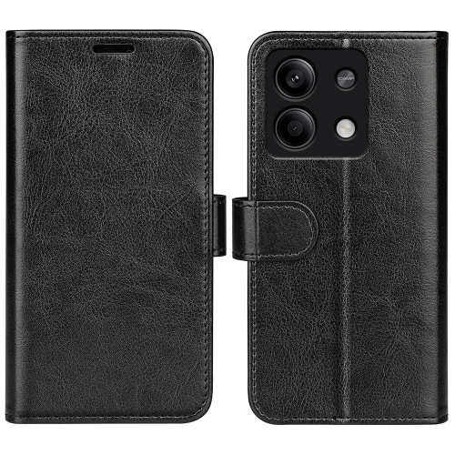

For Xiaomi Redmi Note 13 R64 Texture Horizontal Flip Leather Phone Case(Black)