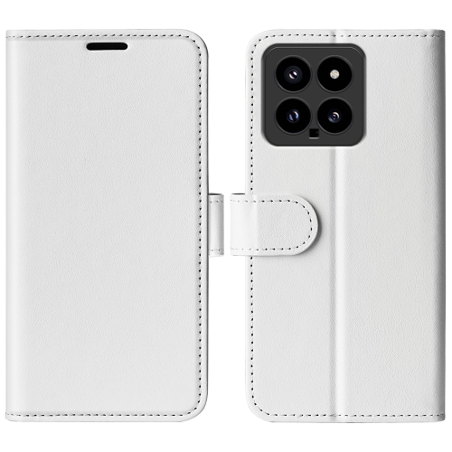 

For Xiaomi 14 Pro R64 Texture Horizontal Flip Leather Phone Case(White)