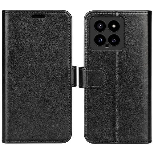 

For Xiaomi 14 R64 Texture Horizontal Flip Leather Phone Case(Black)
