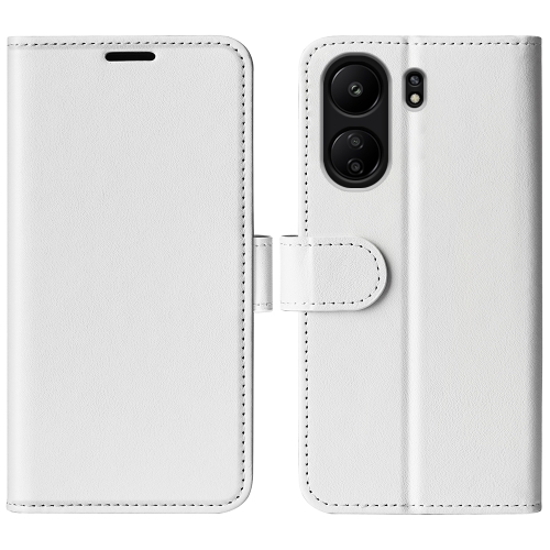 For Xiaomi Redmi Note 13C R64 Texture Horizontal Flip Leather Phone Case(White)