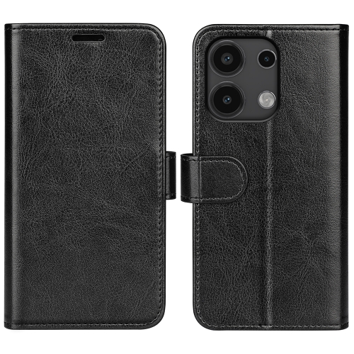 

For Xiaomi Redmi Note 13 4G R64 Texture Horizontal Flip Leather Phone Case(Black)