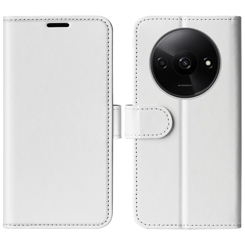 

For Xiaomi Redmi Note 13 4G R64 Texture Horizontal Flip Leather Phone Case(White)