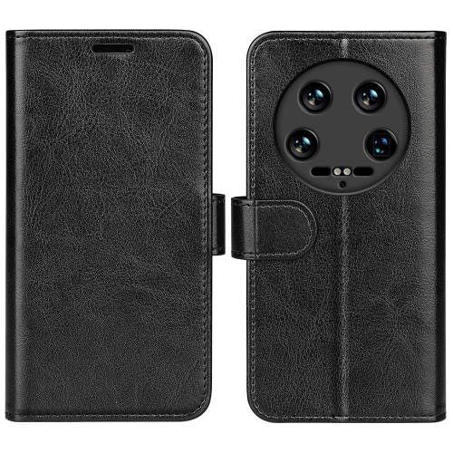 

For Xiaomi 14 Ultra R64 Texture Horizontal Flip Leather Phone Case(Black)