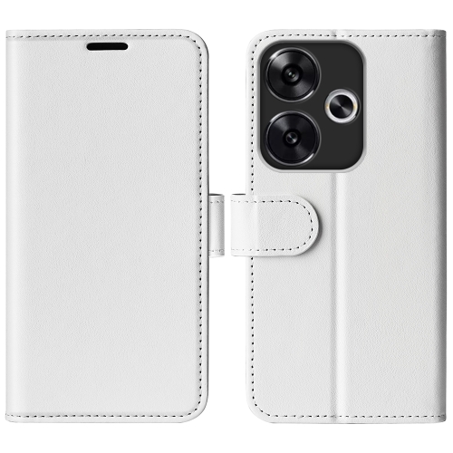 

For Xiaomi Redmi Turbo 3 R64 Texture Horizontal Flip Leather Phone Case(White)