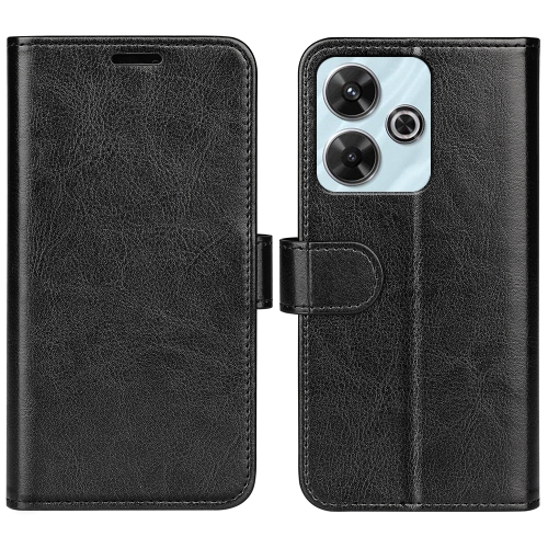 

For Xiaomi Redmi Note 13R 5G R64 Texture Horizontal Flip Leather Phone Case(Black)