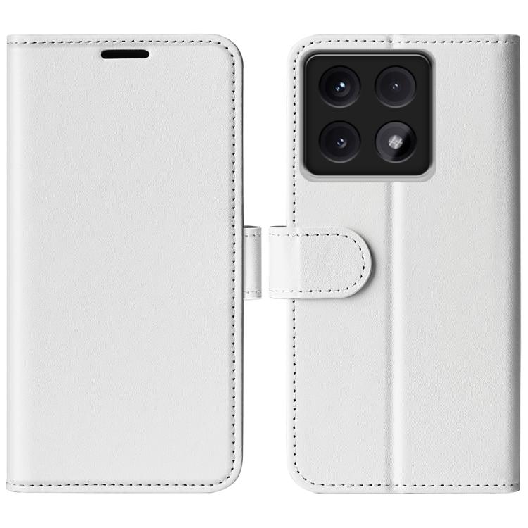 

For Xiaomi 14T Pro R64 Texture Horizontal Flip Leather Phone Case(White)