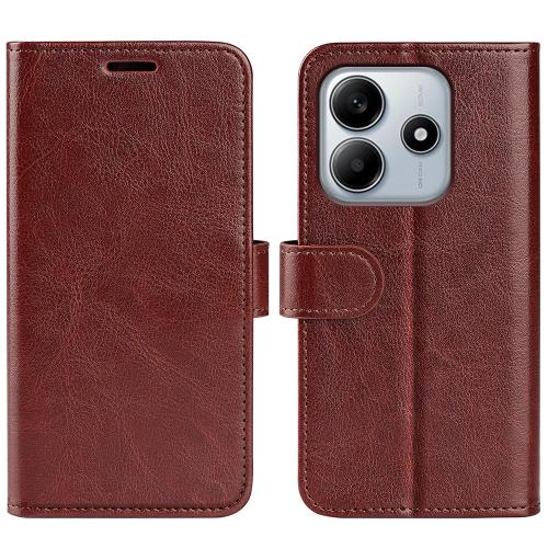 

For Xiaomi Redmi Note 14 5G R64 Texture Horizontal Flip Leather Phone Case(Brown)