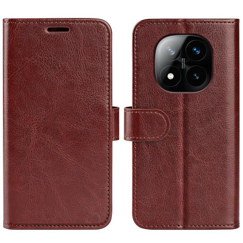 

For Xiaomi Redmi Note 14 Pro+ R64 Texture Horizontal Flip Leather Phone Case(Brown)