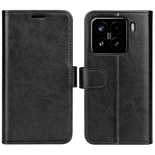 

For Xiaomi 15 R64 Texture Horizontal Flip Leather Phone Case(Black)